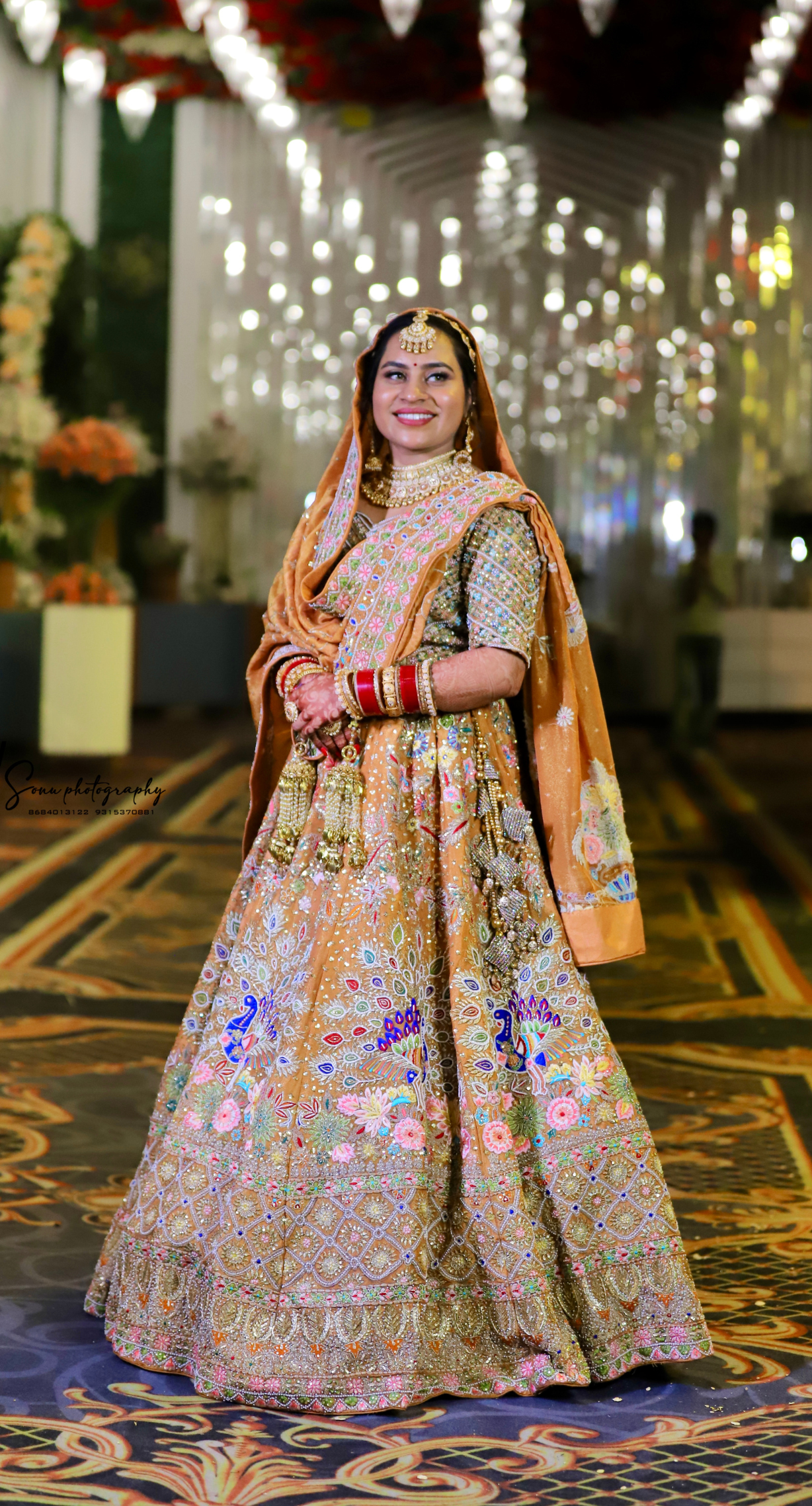 FL1017 | Rust | Bridal Lehenga | Shimmer | Hand Embroidery | Wedding Day | Designer Bridal Lehenga - Image 2