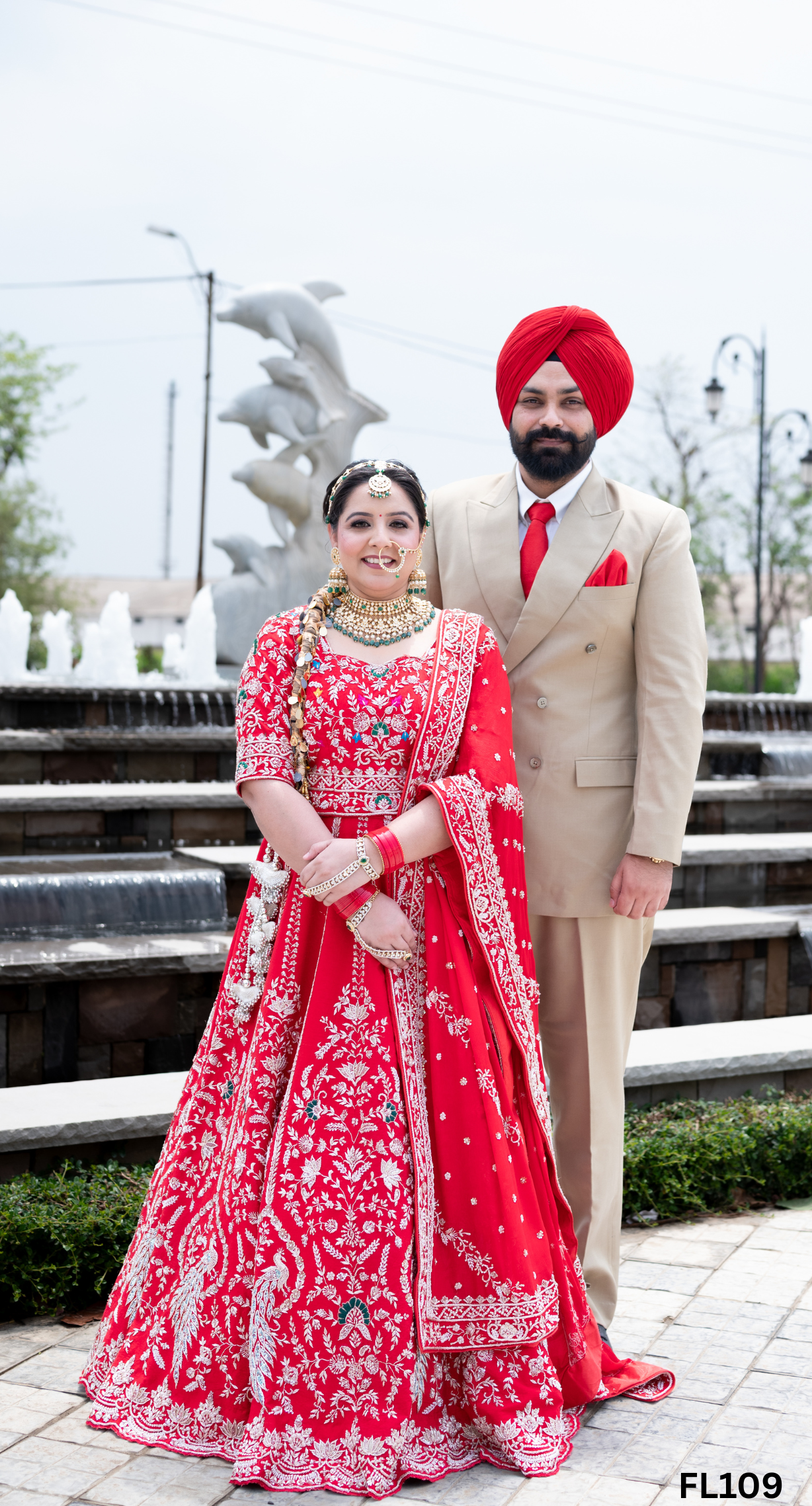 FL109 | Royal Red | Bridal Lehenga |  Raw Silk | Hand Embroidery |  Wedding Day | Designer Bridal Lehenga - Image 1