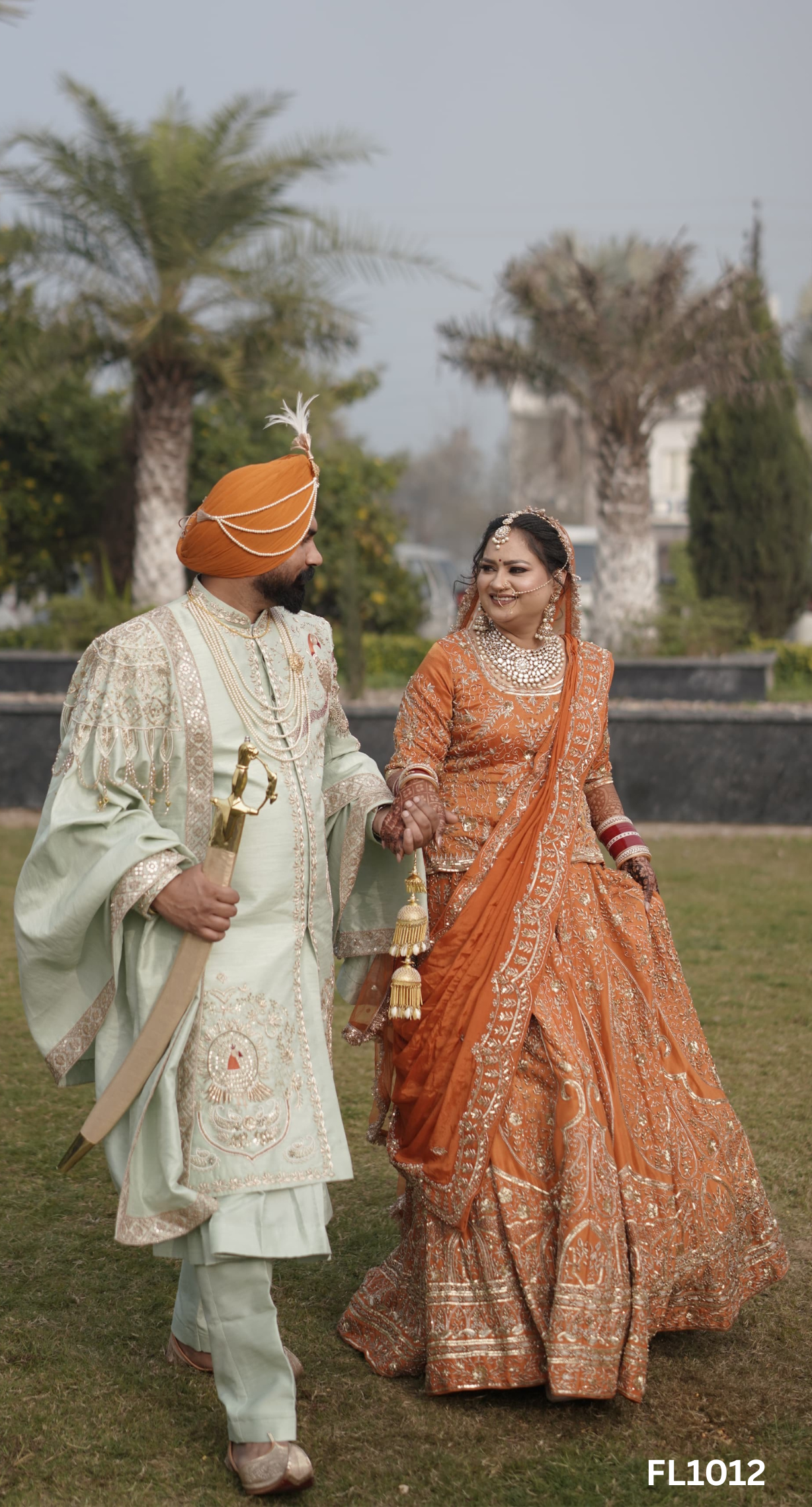 FL1012 | Rust | Bridal Lehenga | Shimmer | Hand Embroidery | Wedding Day | Designer Bridal Lehenga - Image 1