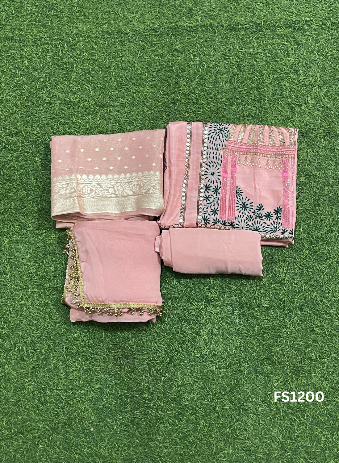 FS1200 | Baby-pink | Jacket style | Raw Sik Suit | Party Wear | Wedding | Jaggo | Ring Ceremony | Festival - Image 5