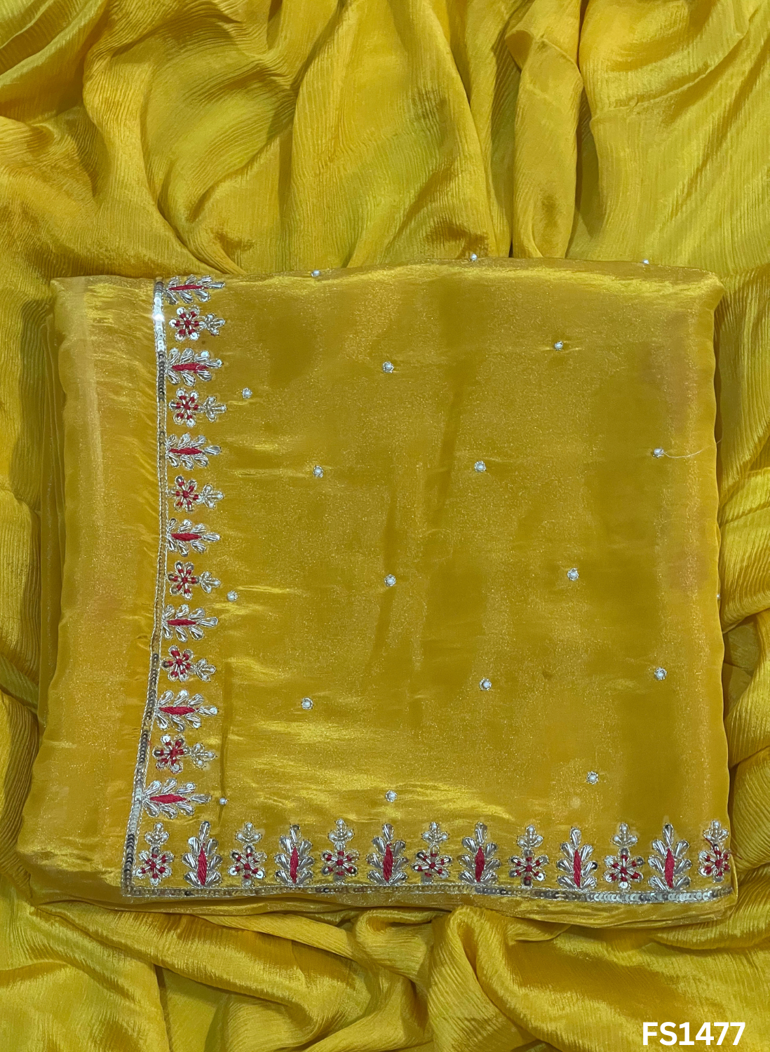 FS1477 | Yellow | Shimmer Suit | Party Wear | Wedding | Jaggo | Ring Ceremony | Festival - Image 2
