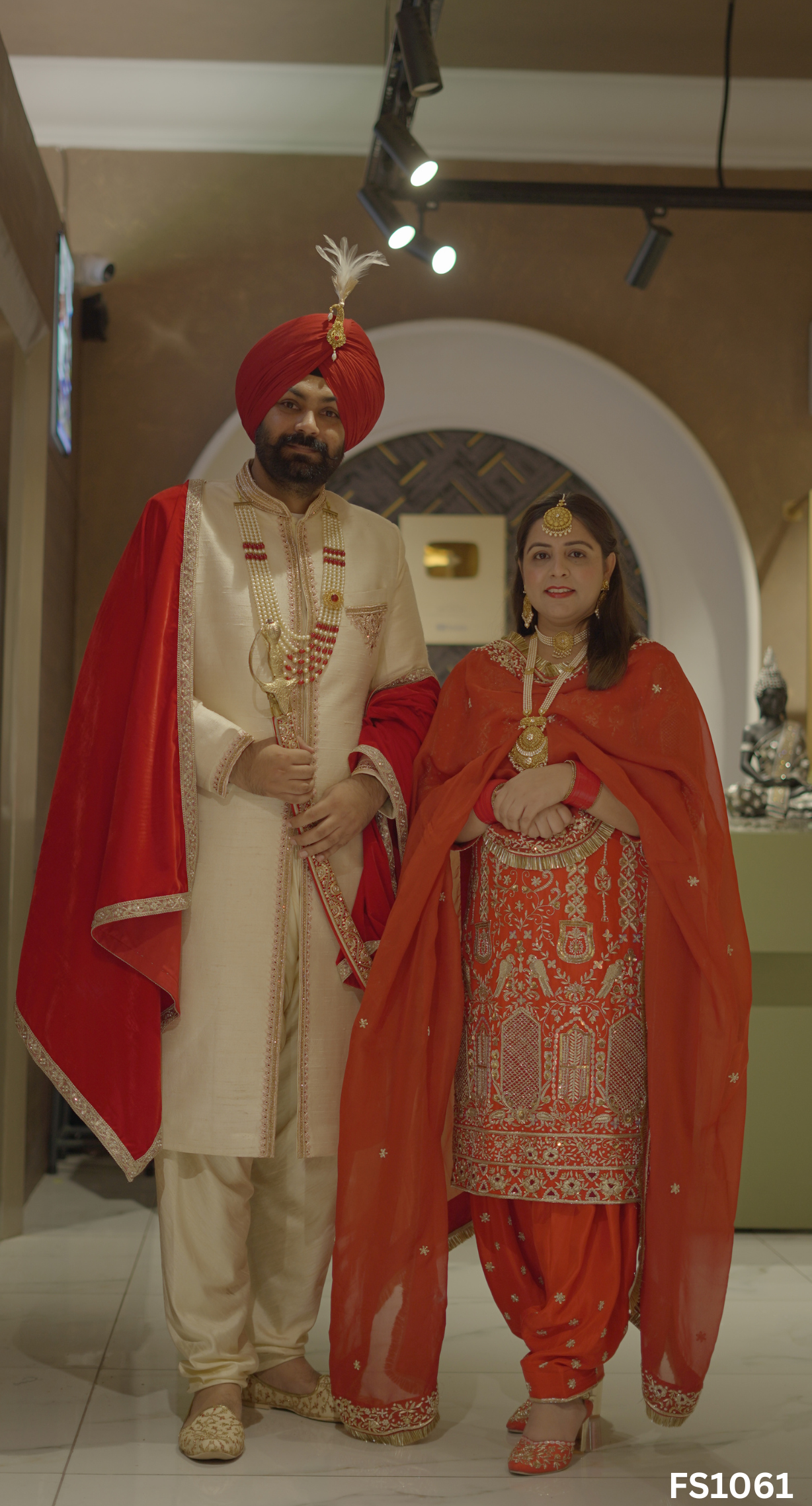 FS1061 | Navneet | Red Pure Silk Suit | Bridal Suit | Party Wear | Wedding | Festival | Celebrity | Ring Ceremony - Image 1