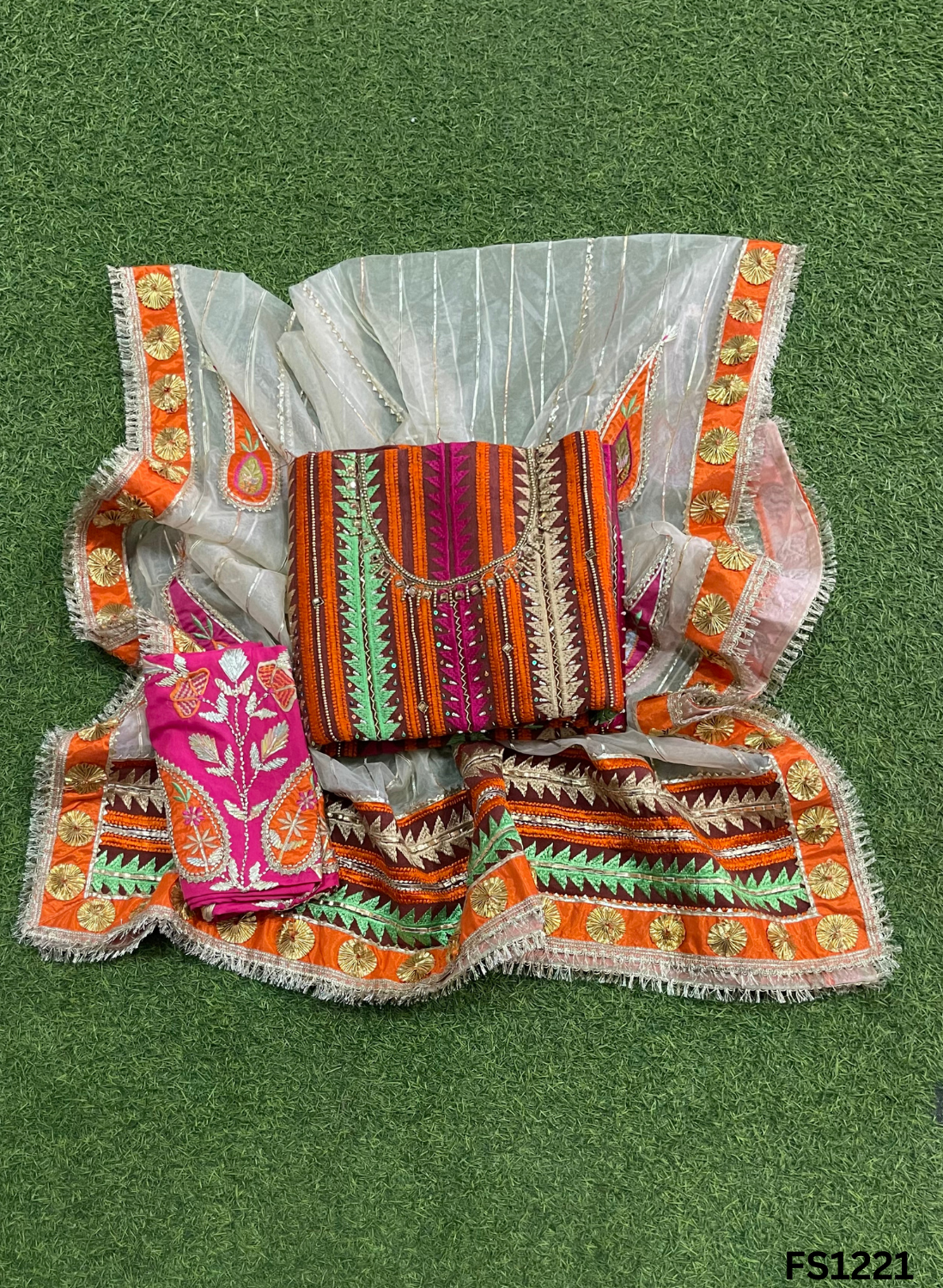 FS1421 | Rust Shade | Phulkari Suit | Party Wear | Wedding | Jaggo | Festival - Image 4