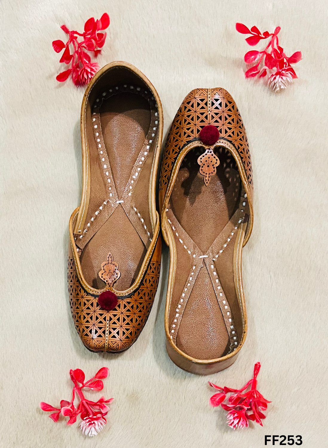 FF253 | Brown  | Leather  | Punjabi Jutti - Image 2