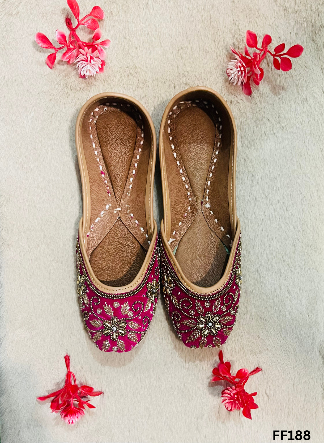 FF188 | Hot-Pink | Hand-Work | Punjabi Jutti - Image 3