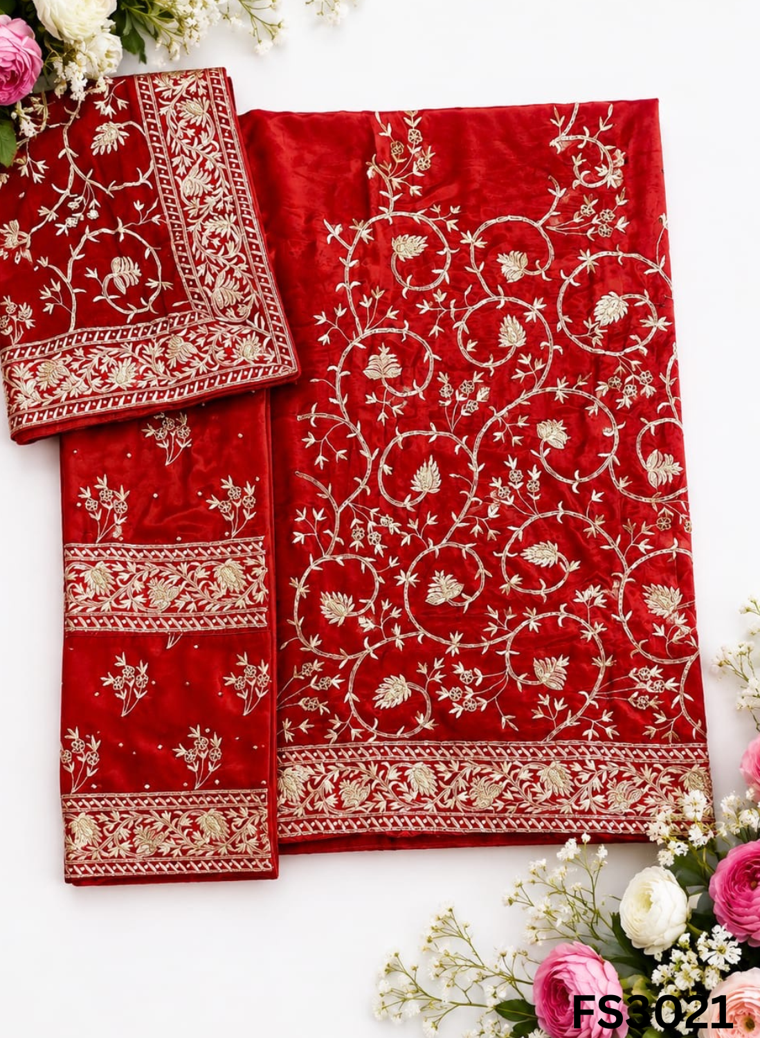 FS3021 | Crepe  | Party Wear | Wedding | Jaggo | Festival | Bridal Suit | - Image 1