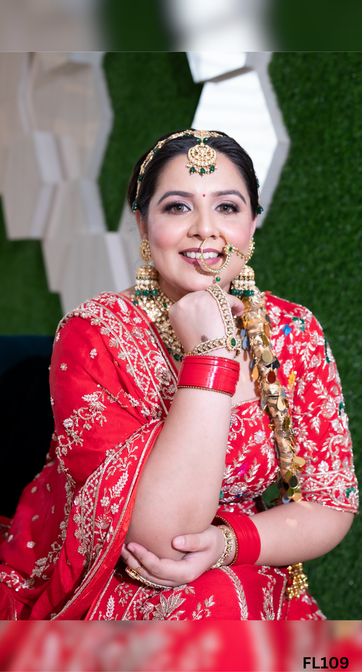 FL109 | Royal Red | Bridal Lehenga |  Raw Silk | Hand Embroidery |  Wedding Day | Designer Bridal Lehenga - Image 2