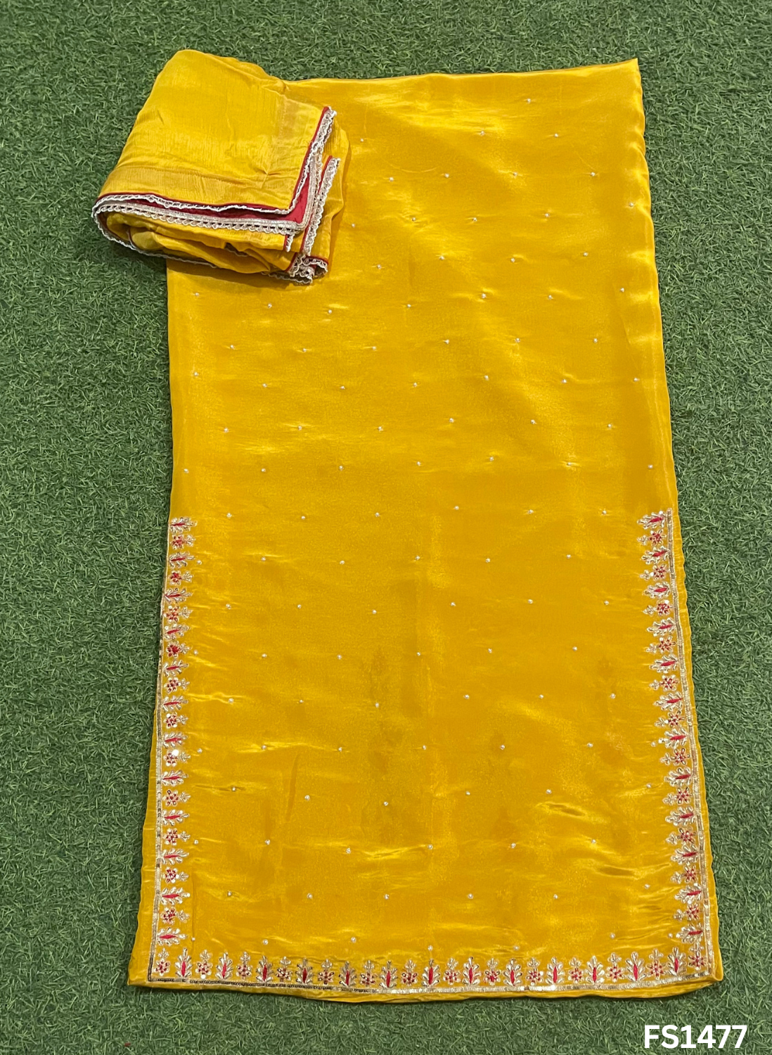 FS1477 | Yellow | Shimmer Suit | Party Wear | Wedding | Jaggo | Ring Ceremony | Festival - Image 4