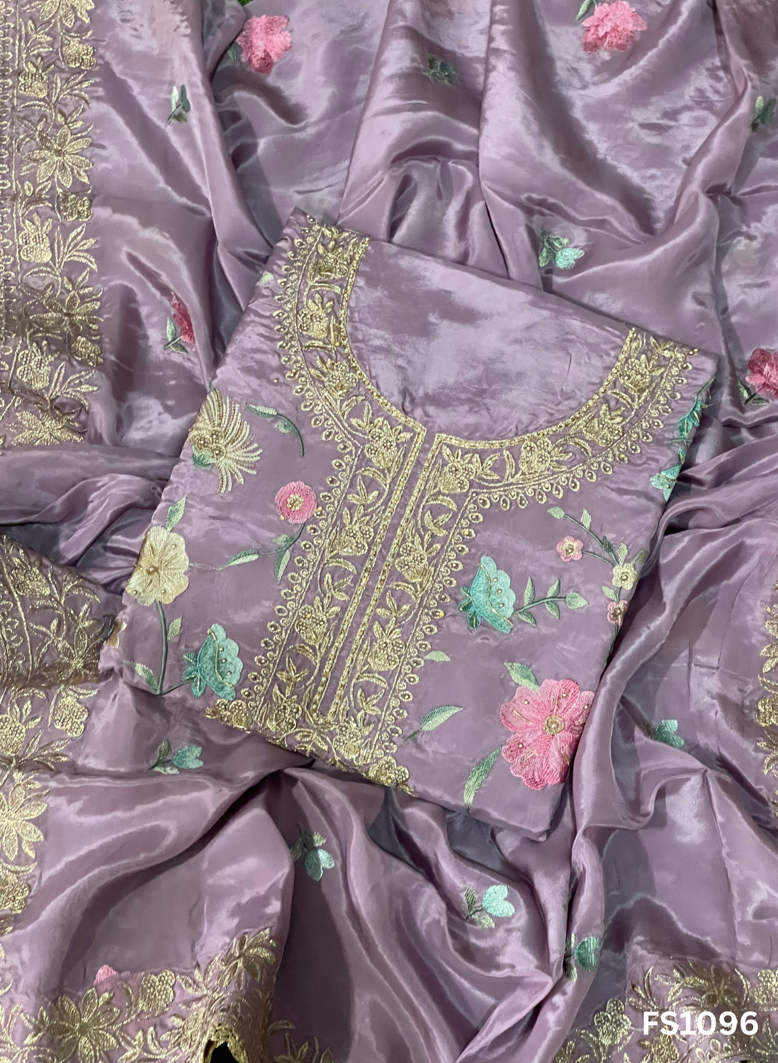 FS1096 | Tabi-Silk | Suit | Wedding | Party Wear | Ring Ceremony | Festival Suit | Allover suit | (levender) Image