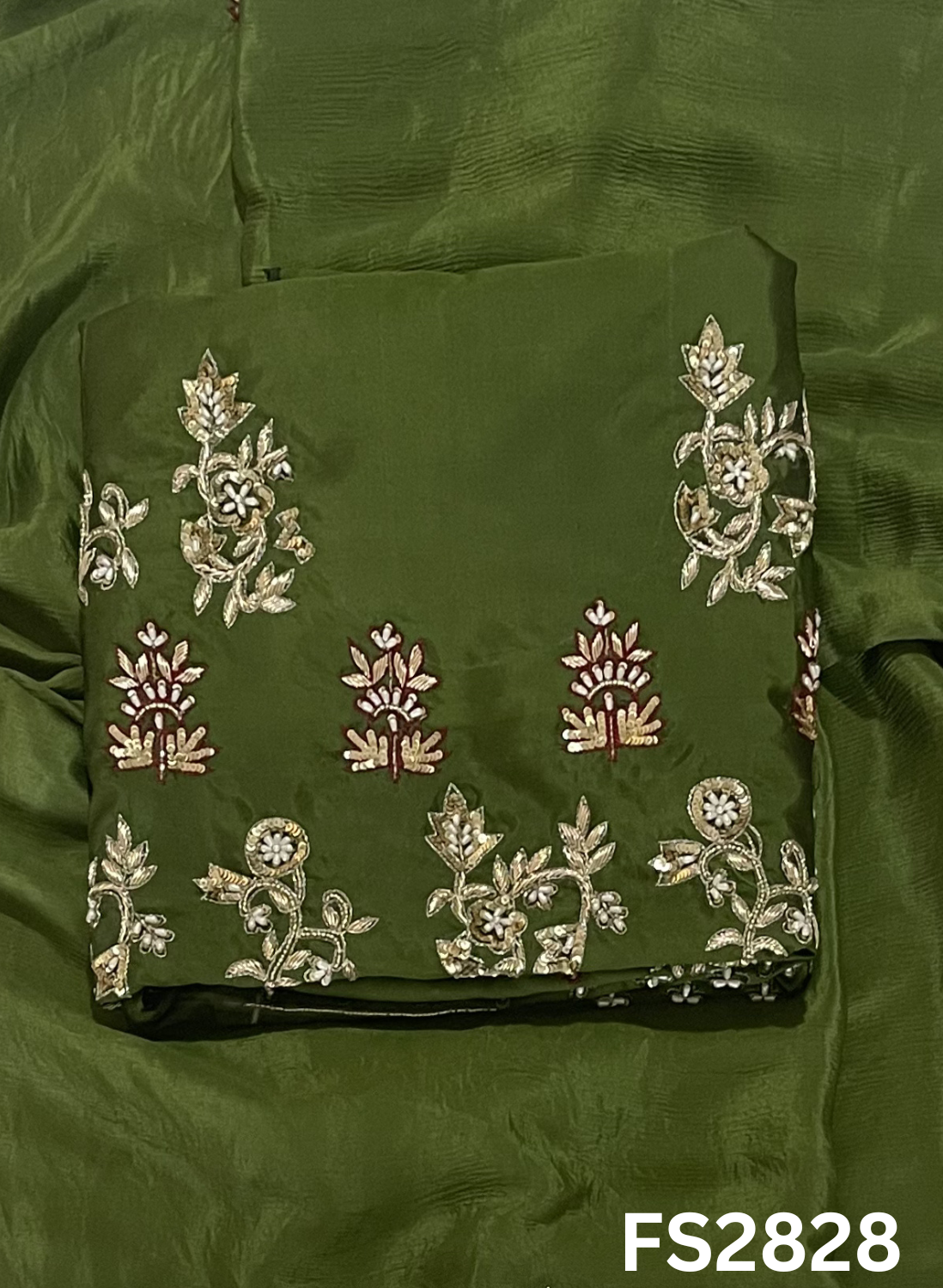 FS2828 | Pure Gevadin Silk Suit | Bridal Suit | Party Wear | Wedding | Festival | Celebrity | Ring Ceremony - Image 2