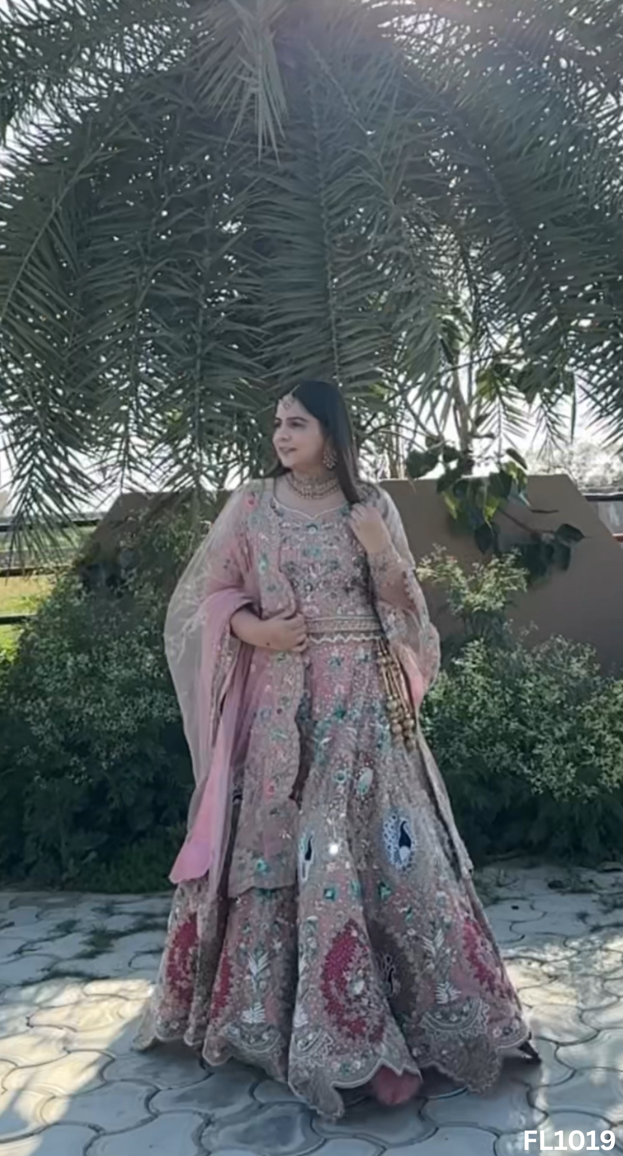 FC1019 | Baby-Pink | Net | Bridal Lehenga | Net | Hand Embroidery | Wedding Day | Designer Bridal Lehenga - Image 2