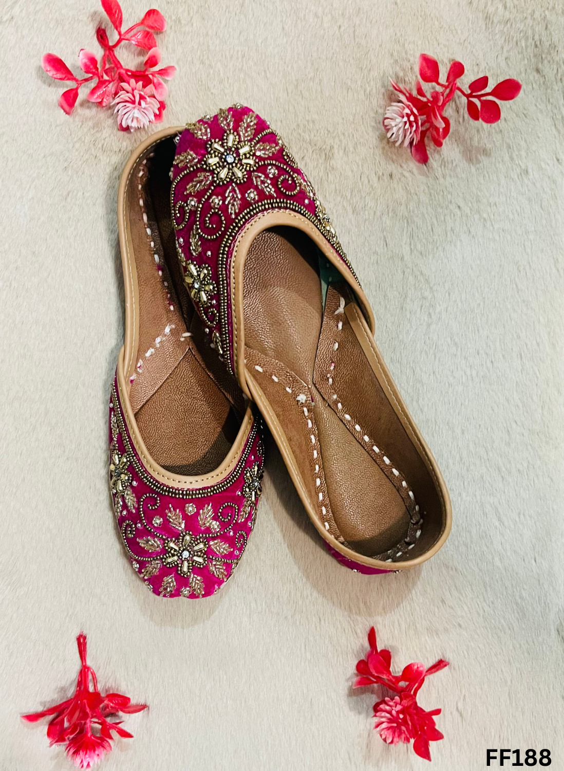 FF188 | Hot-Pink | Hand-Work | Punjabi Jutti - Image 2