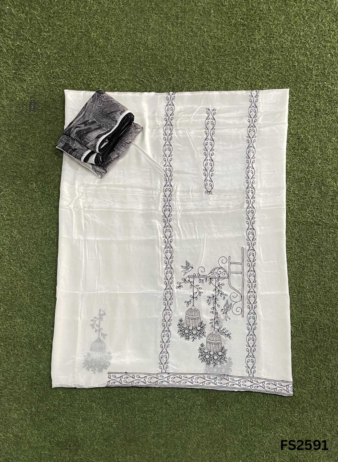 FS2591 | Black-White | Muslin Cotton Suit | Casual wear| Summer Suits | Regular wear | - Image 3