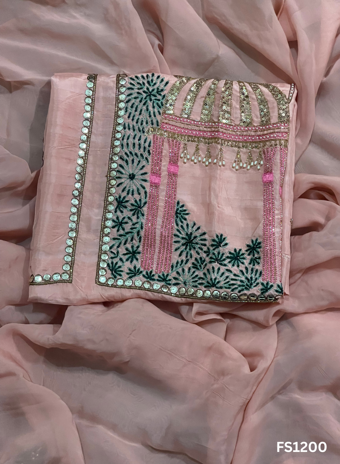 FS1200 | Baby-pink | Jacket style | Raw Sik Suit | Party Wear | Wedding | Jaggo | Ring Ceremony | Festival - Image 2