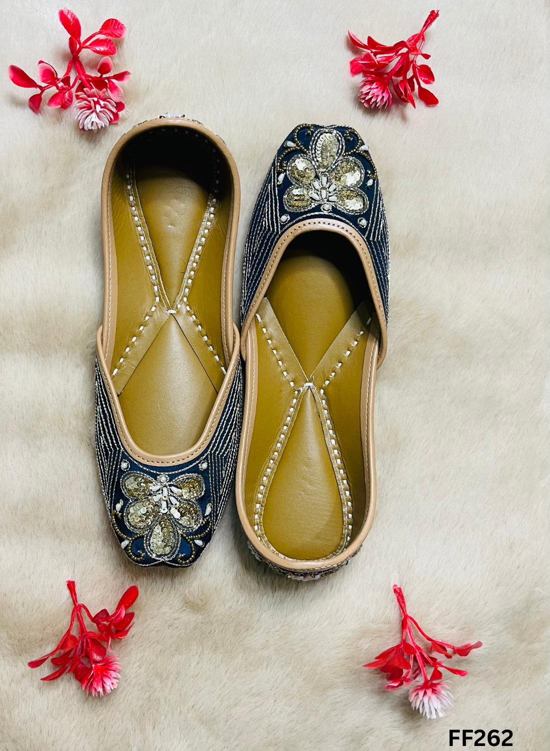 FF262 | Navy-Blue |  Hand-Work | Punjabi Jutti - Image 3
